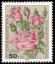 50 + 20 Pf Briefmarke: Wohlfahrtsmarke 1982, Rosen 50 + 20 Pf Briefmarke: Wohlfahrtsmarke 1982, Rosen