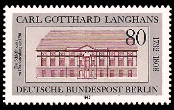 80 Pf Briefmarke: 250. Geburtstag Carl Gotthard Langhans 80 Pf Briefmarke: 250. Geburtstag Carl Gotthard Langhans