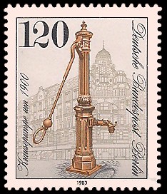 120 Pf Briefmarke: Historische Pumpen 