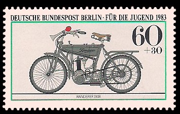 60 + 30 Pf Briefmarke: Für die Jugend 1983, alte Motorräder 60 + 30 Pf Briefmarke: Für die Jugend 1983, alte Motorräder
