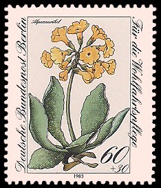 60 + 30 Pf Briefmarke: Wohlfahrtsmarke 1983, Alpenblumen