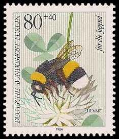 80 + 40 Pf Briefmarke: Für die Jugend 1984, Insekten 80 + 40 Pf Briefmarke: Für die Jugend 1984, Insekten