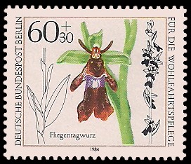 60 + 30 Pf Briefmarke: Wohlfahrtsmarke 1984, Orchideen