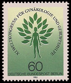 60 Pf Briefmarke: Weltkongress Gynäkologie und Geburtshilfe 60 Pf Briefmarke: Weltkongress Gynäkologie und Geburtshilfe