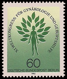 60 Pf Briefmarke: Weltkongress Gynäkologie und Geburtshilfe