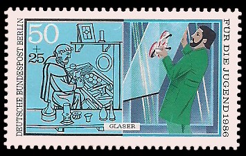 50 + 25 Pf Briefmarke: Für die Jugend 1986, Handwerker 50 + 25 Pf Briefmarke: Für die Jugend 1986, Handwerker