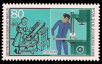 80 + 40 Pf Briefmarke: Für die Jugend 1986, Handwerker