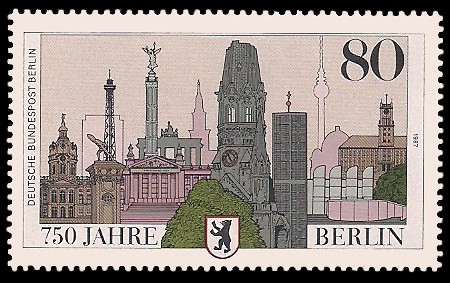 80 Pf Briefmarke: 750 Jahre Berlin