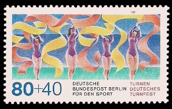 80 + 40 Pf Briefmarke: Für den Sport 1987