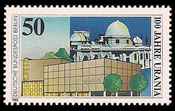 50 Pf Briefmarke: 100 Jahre Urania 50 Pf Briefmarke: 100 Jahre Urania