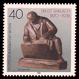 40 Pf Briefmarke: 50. Todestag Ernst Barlach 40 Pf Briefmarke: 50. Todestag Ernst Barlach