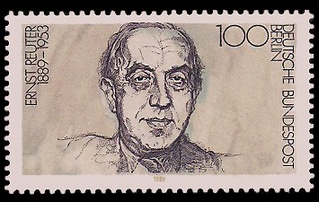 100 Pf Briefmarke: 100. Geburtstag Ernst Reuter 100 Pf Briefmarke: 100. Geburtstag Ernst Reuter