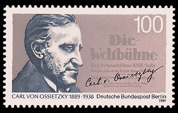 100 Pf Briefmarke: 100.Geburtstag Carl von Ossietzky 100 Pf Briefmarke: 100.Geburtstag Carl von Ossietzky