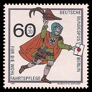 60 + 30 Pf Briefmarke: Wohlfahrtsmarke 1989, Postboten