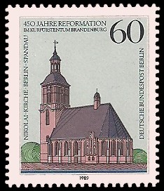 60 Pf Briefmarke: 450 Jahre Reformation im Kurfürstentum Brandenburg 60 Pf Briefmarke: 450 Jahre Reformation im Kurfürstentum Brandenburg