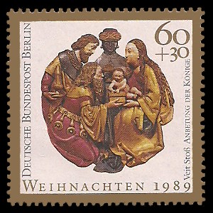 60 + 30 Pf Briefmarke: Weihnachtsmarke 1989, Könige 60 + 30 Pf Briefmarke: Weihnachtsmarke 1989, Könige