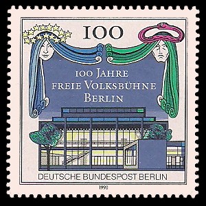 100 Pf Briefmarke: 100 Jahre Freie Volksbühne Berlin