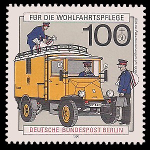 100 + 50 Pf Briefmarke: Wohlfahrtsmarke 1990, Post